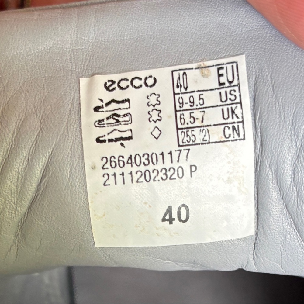 ECCO SARTORELLE GRAY/SILVER LEATHER TAILORED OXFORD EUR40. - Picture 10 of 14